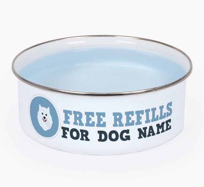 Free Refills: Personalised {breedFullName} Enamel Dog Bowl
